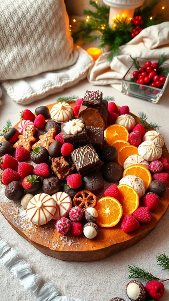 indulgent holiday dessert board