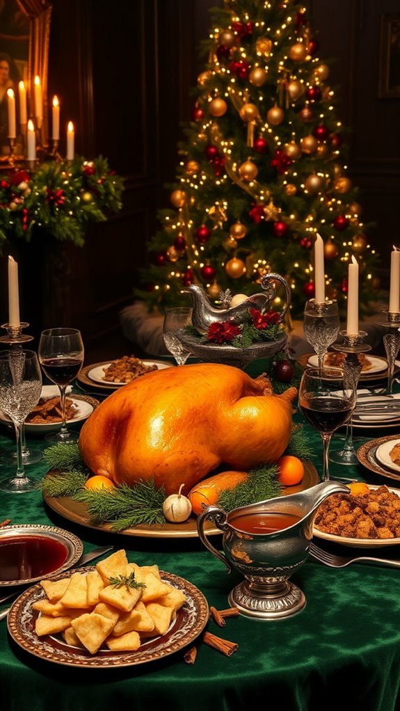 lavish christmas dinner feast