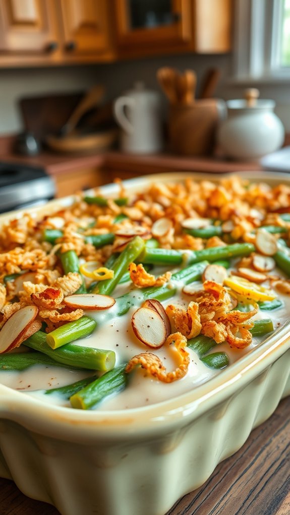 lemon almond green bean casserole