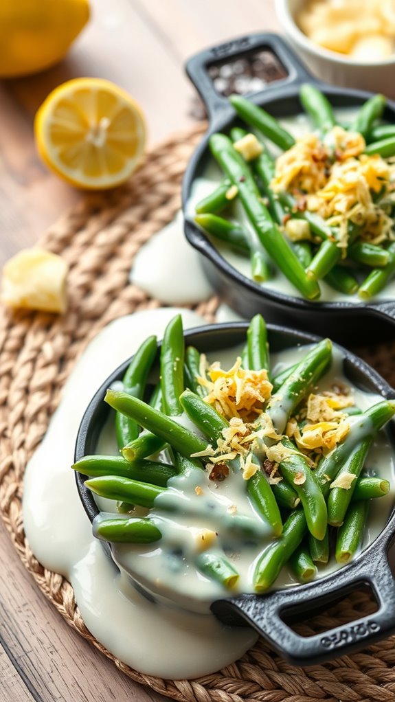 lemon butter green beans skillet