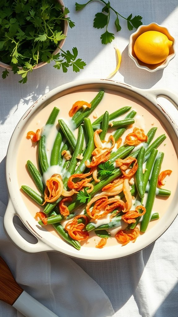 lemon garlic green bean casserole