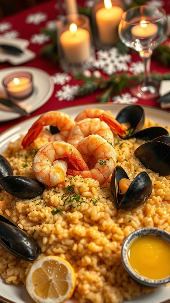 lemon garlic mussel risotto