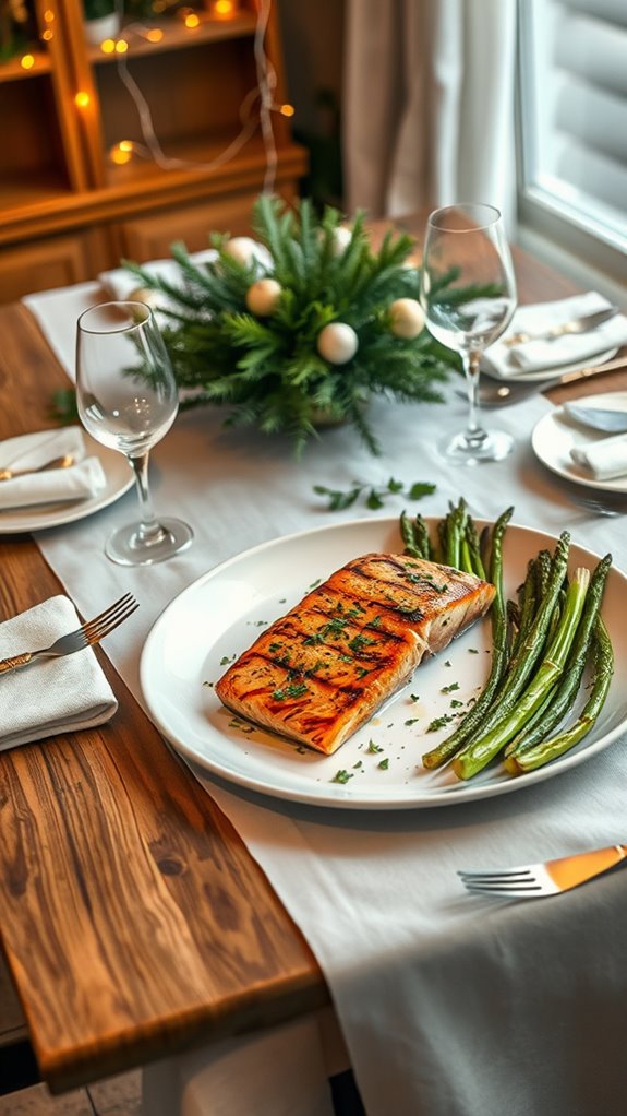 lemon herb salmon asparagus dish