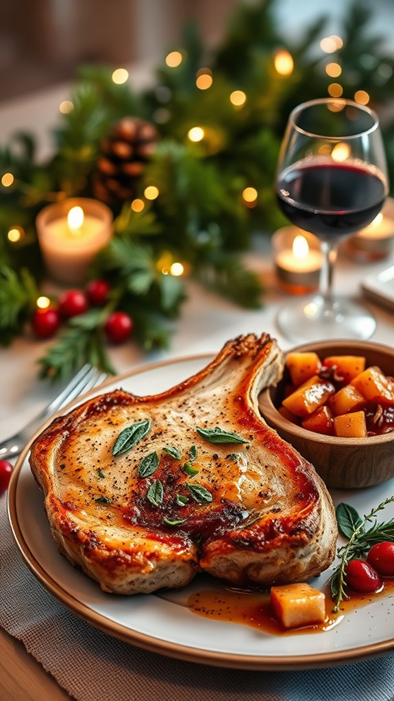 lemon sage crusted pork chops