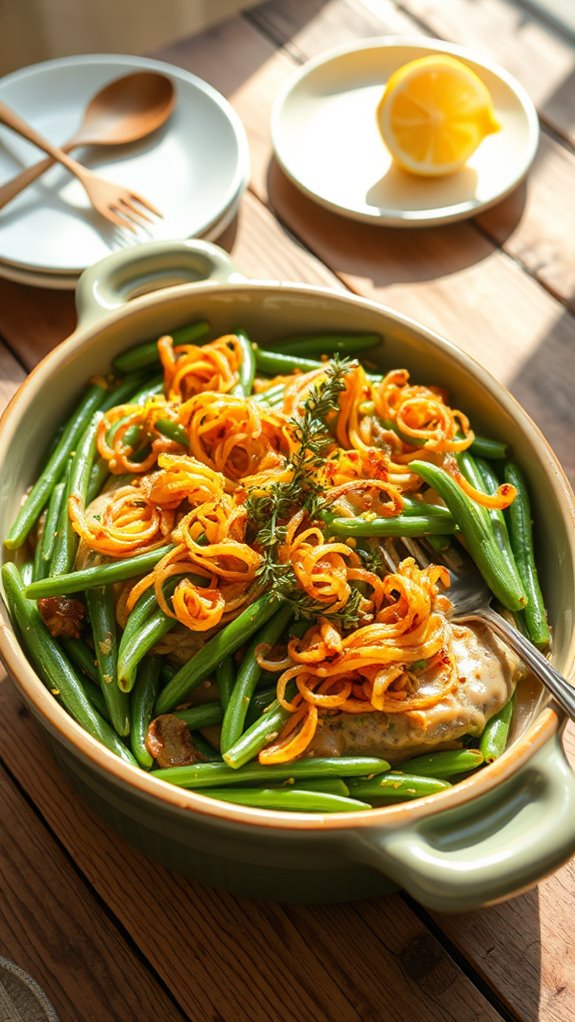 lemon thyme green bean casserole