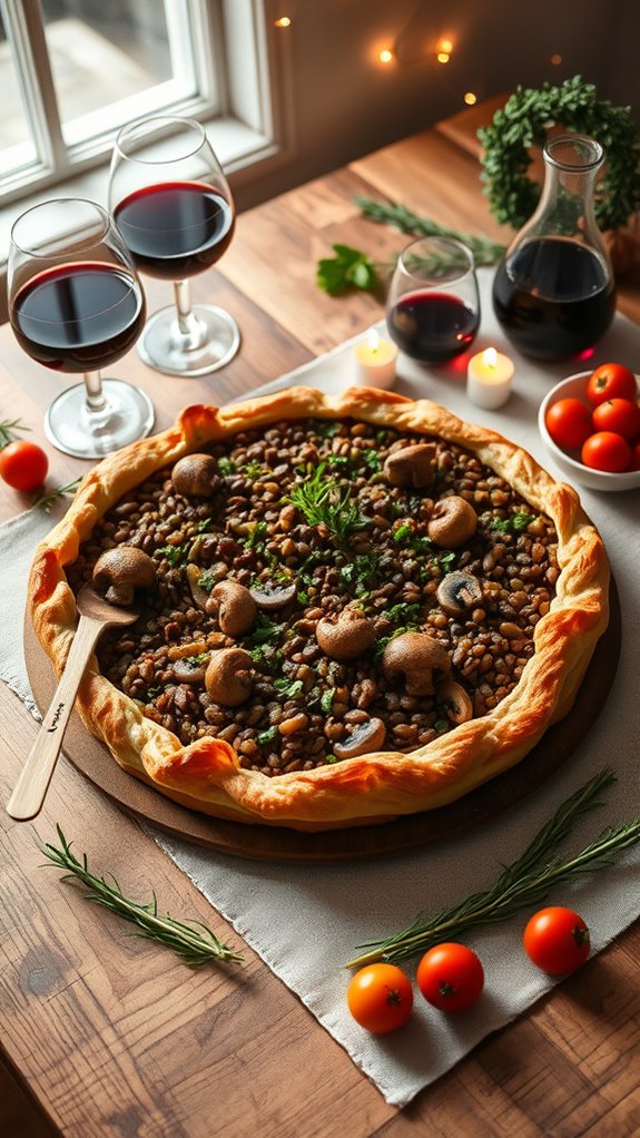 lentil mushroom tart recipe