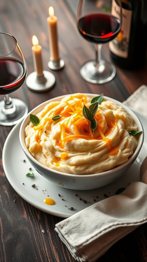 loaded cheddar sage potatoes