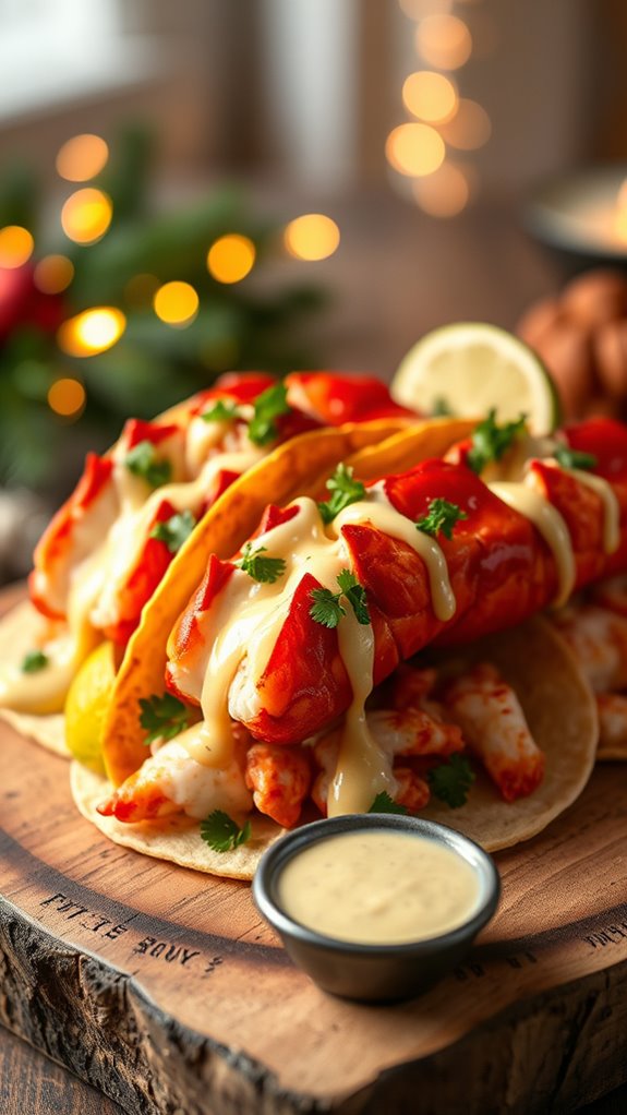 lobster tacos with dressing