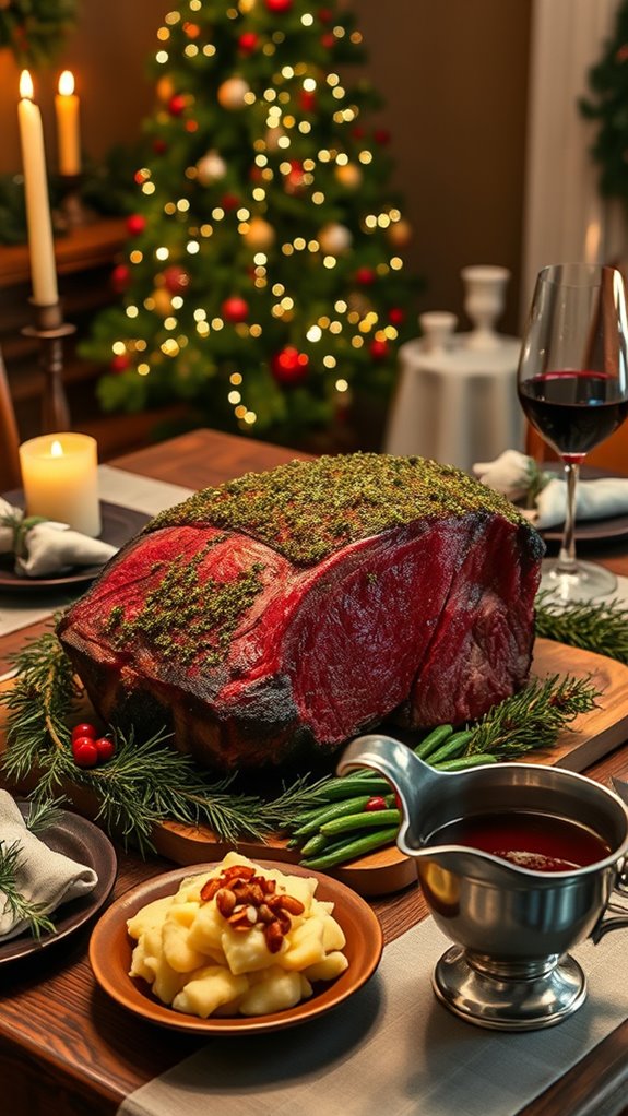 luxurious herb crusted prime rib