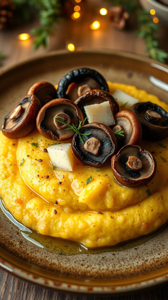 luxurious mushroom polenta dish