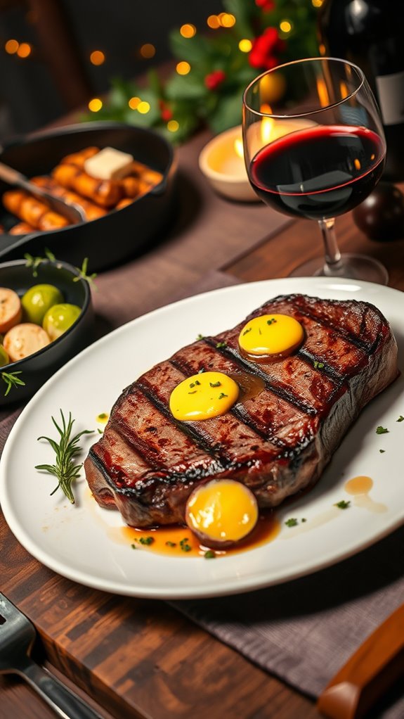 luxurious ribeye steak dinner