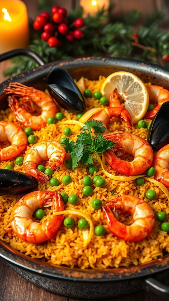 luxurious saffron lemon paella