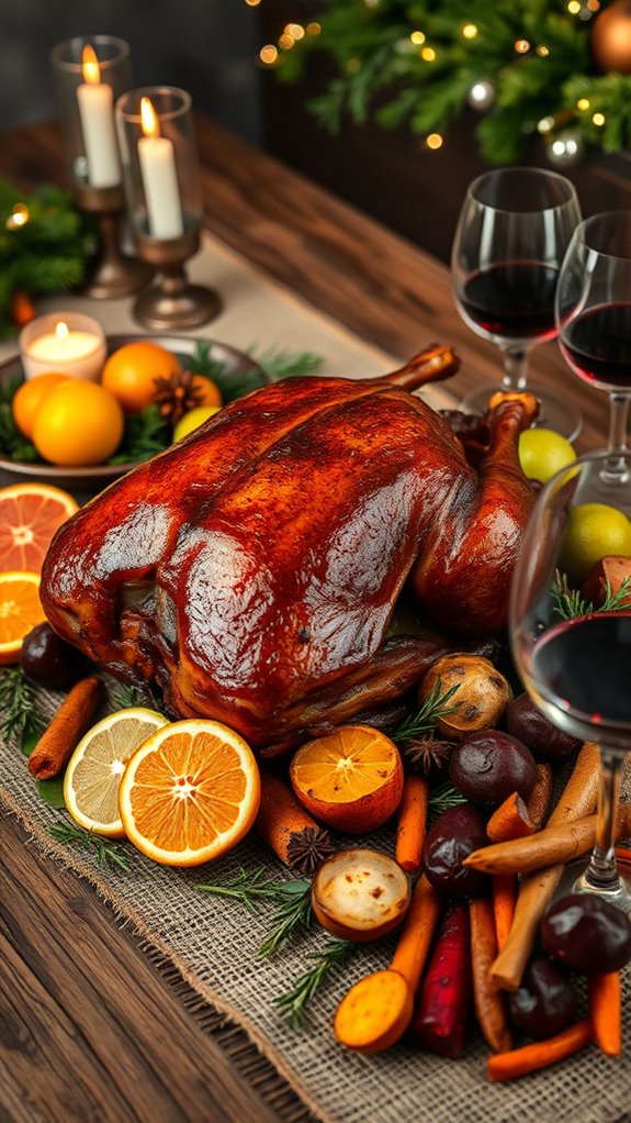 luxurious spiced roast duck