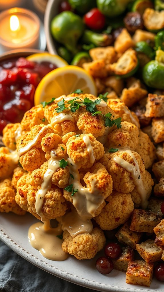 maple balsamic roasted cauliflower dish