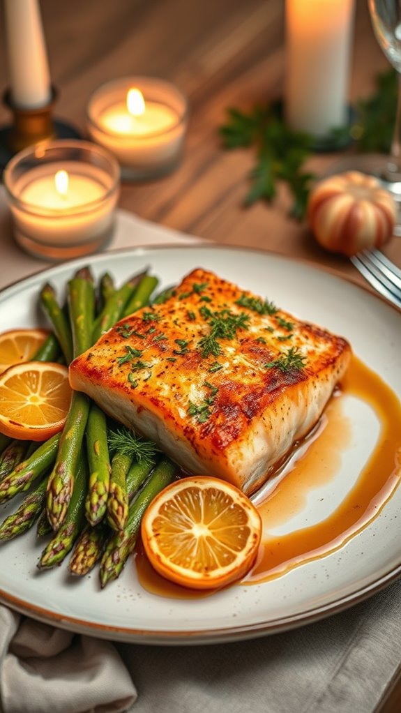 maple glazed arctic char dish