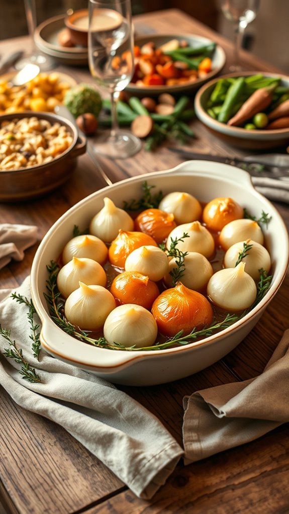 maple glazed creamed onions