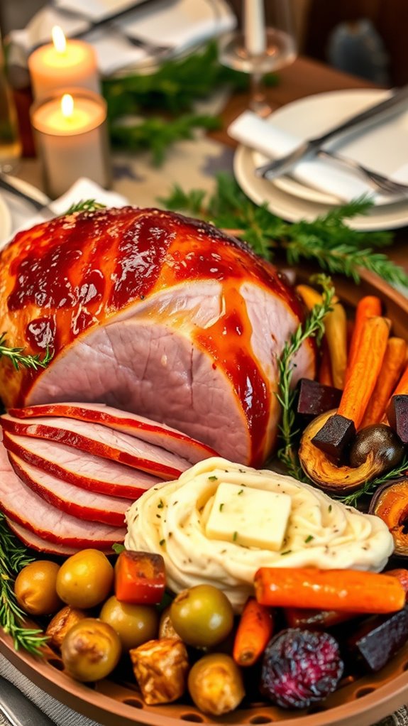 maple mustard glazed ham