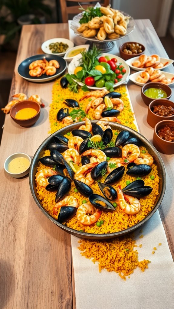 mediterranean inspired seafood paella