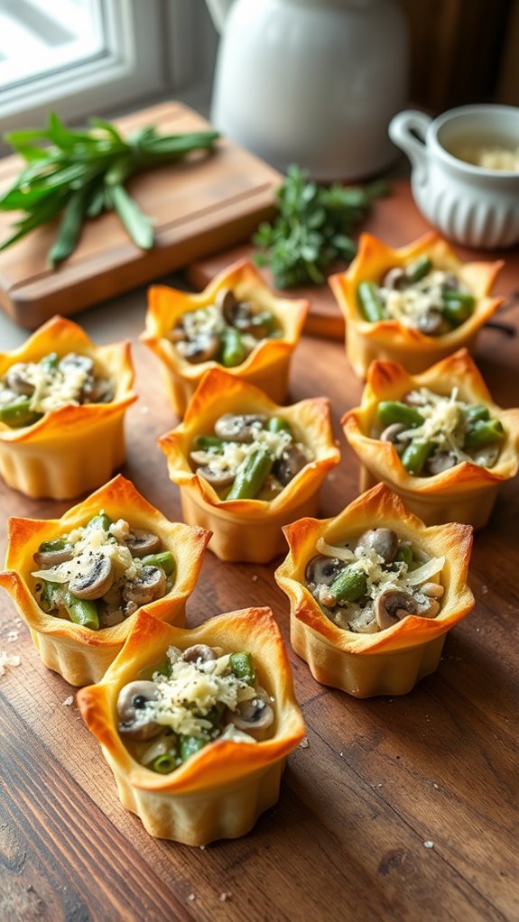 mini creamy green bean cups