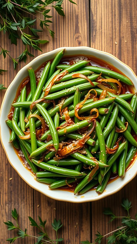 miso maple green bean casserole