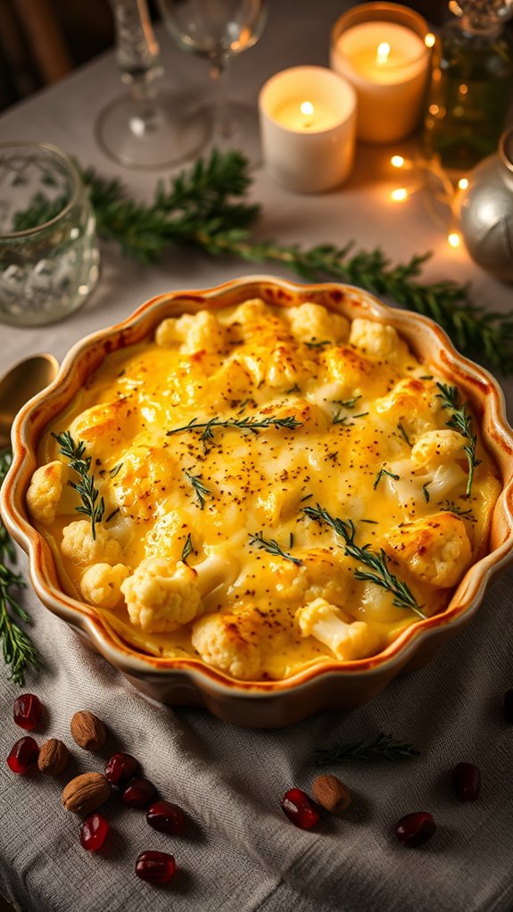 mushroom cauliflower cheese gratin