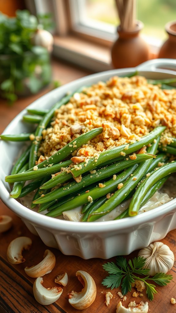 mushroom garlic butter green beans