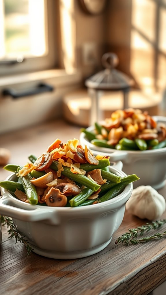 mushroom garlic green bean casserole