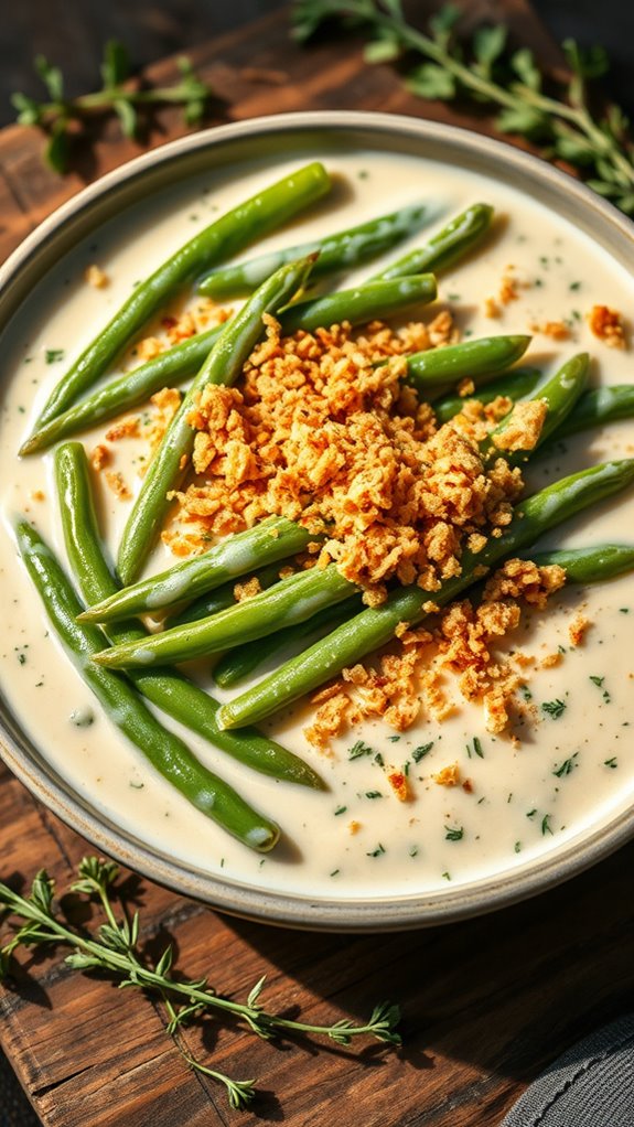 mushroom herb green bean casserole