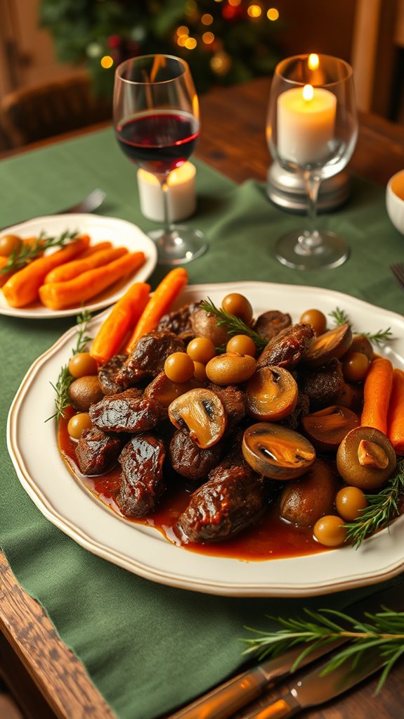 mushroom infused beef stew