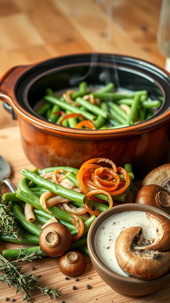 mushroom onion green bean casserole