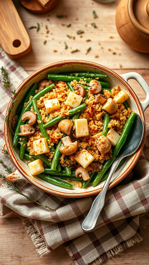 mushroom swiss green bean casserole