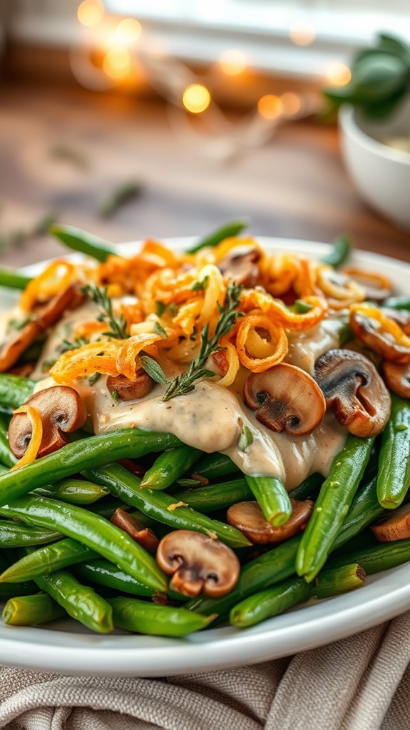 mushroom thyme green bean casserole