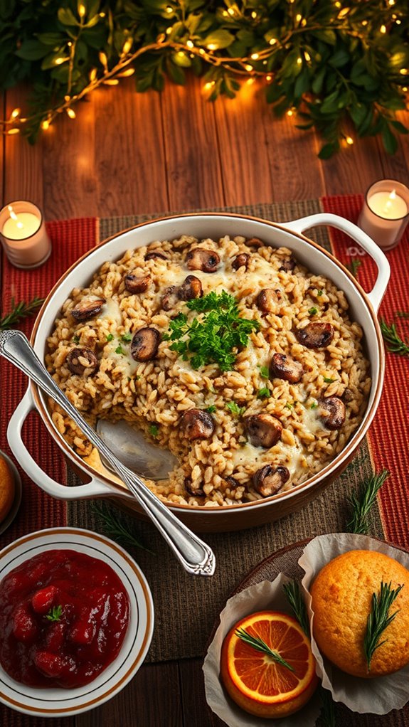 mushroom wild rice casserole