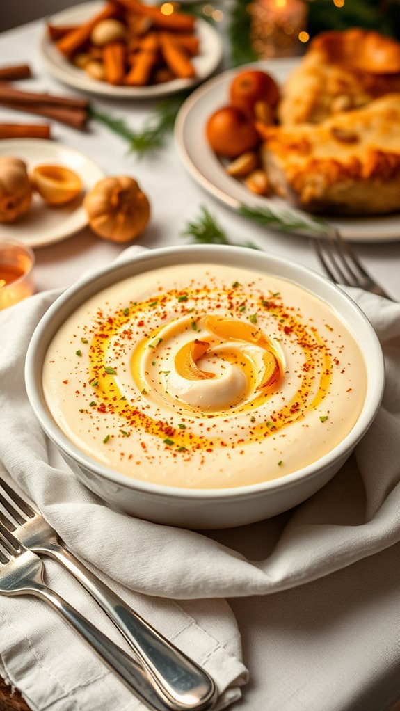 nutmeg infused parsnip potato mash