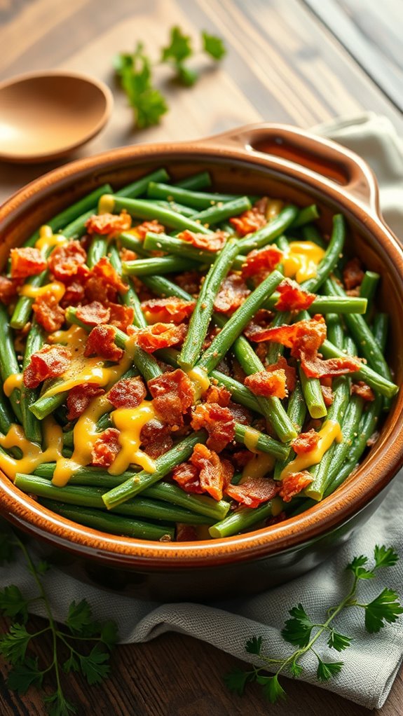 one pan ranch green bean casserole