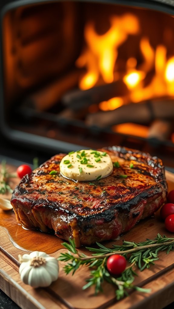 pan seared rib eye steaks