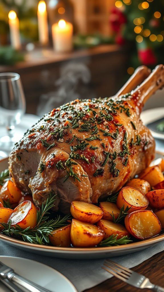 perfectly roasted lamb leg