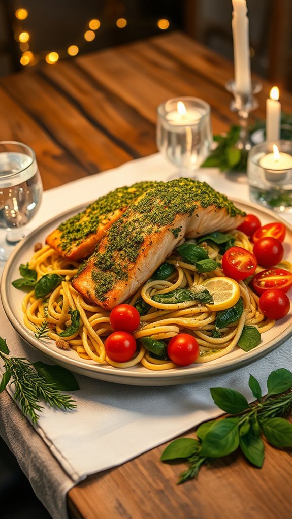 pesto salmon pasta delight