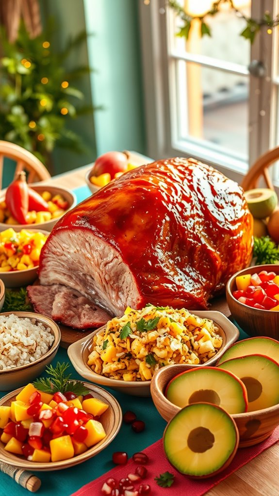 pineapple glazed festive ham
