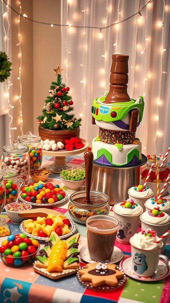 pixar themed colorful dessert bar