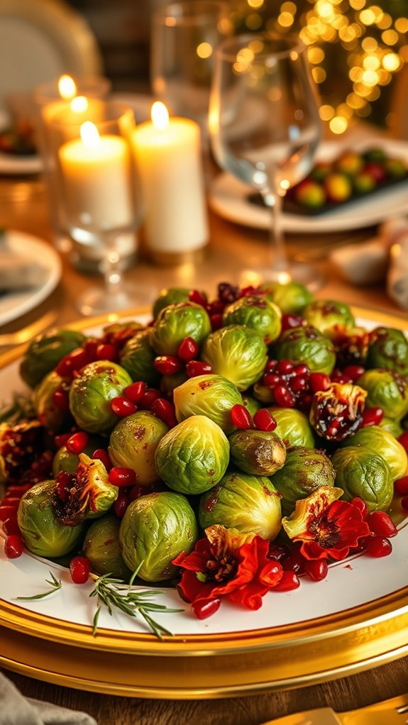 pomegranate glazed brussels sprouts recipe