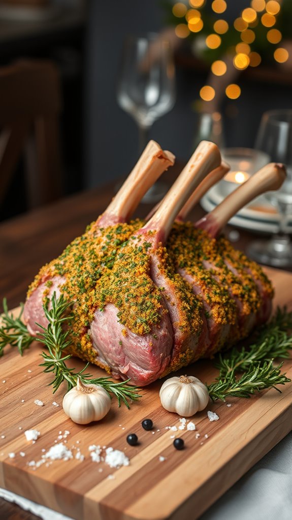prepare herb crusted rack lamb