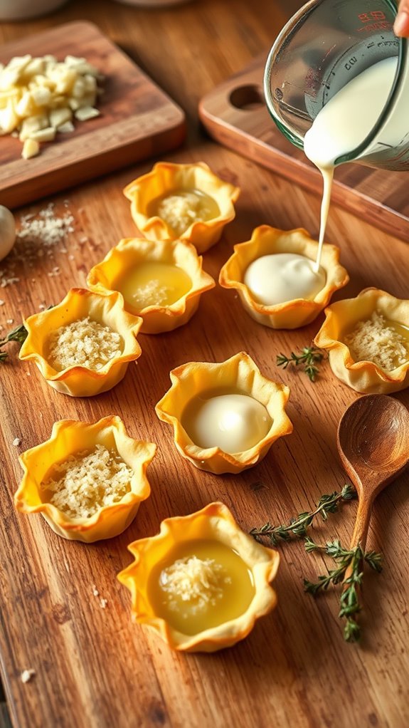 prepare phyllo dough cups