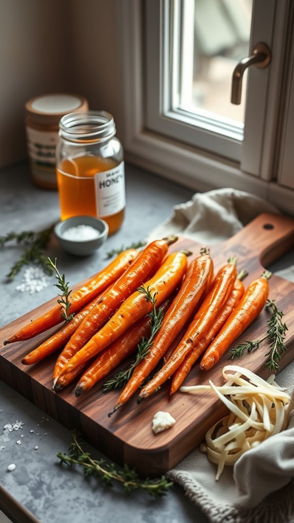 preparing carrots for roasting