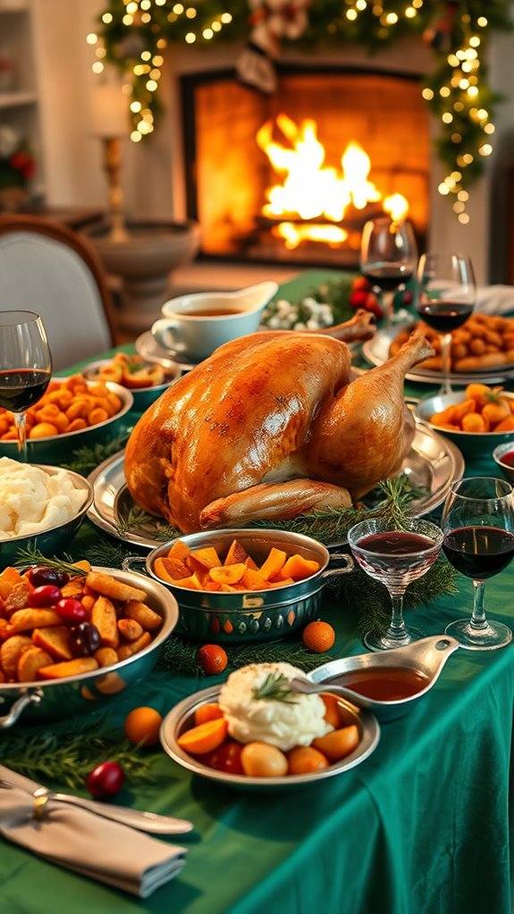 roast turkey with herb gravy