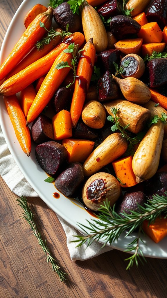 roasted garlic root vegetables