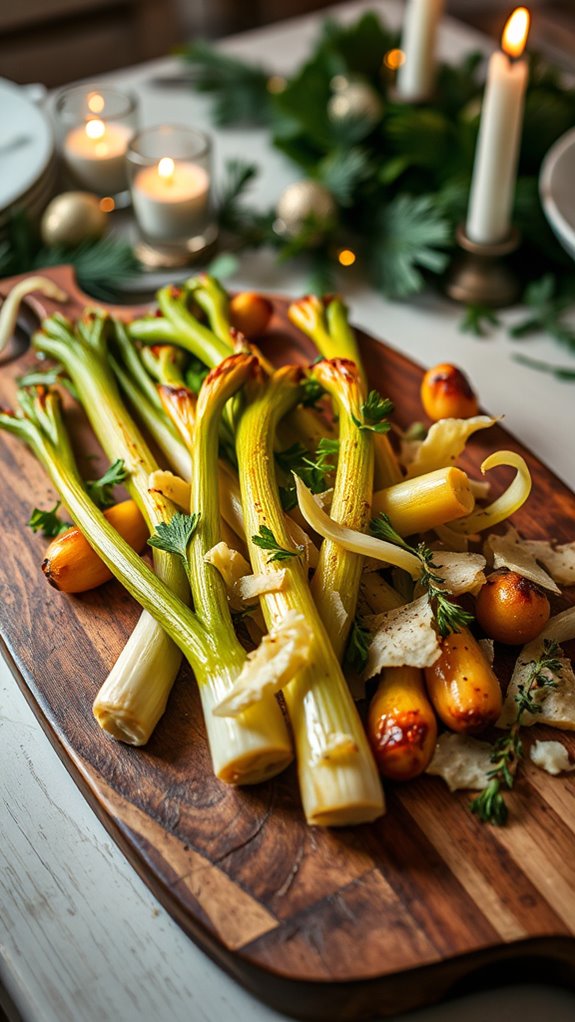 roasted leeks with parmesan