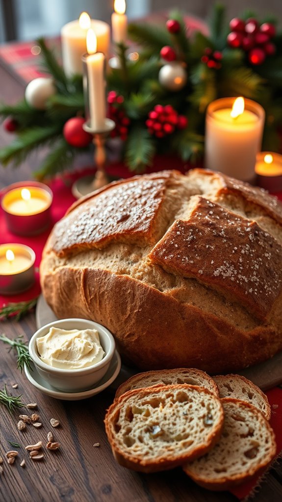rustic garlic herb boule