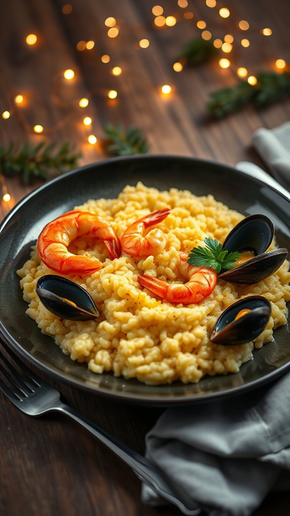saffron infused shrimp risotto