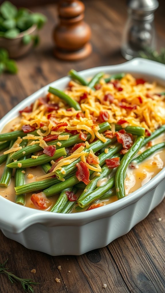 savory bacon bean casserole